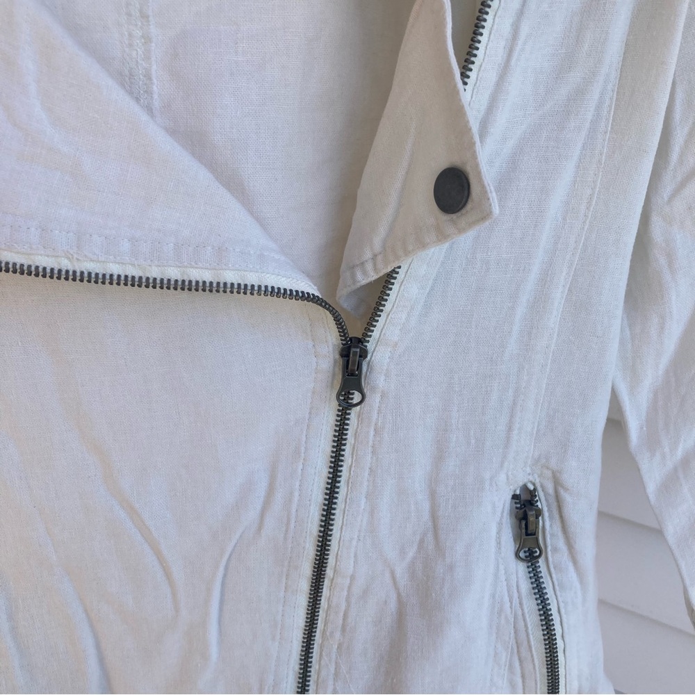 Maralyn & Me White Linen Blend Moto Jacket – Size M - Picture 7 of 14